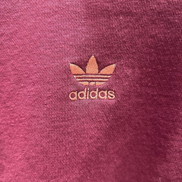 adidas Originals Burgundy Cropped Sweatshirt - Picture 3 of 9